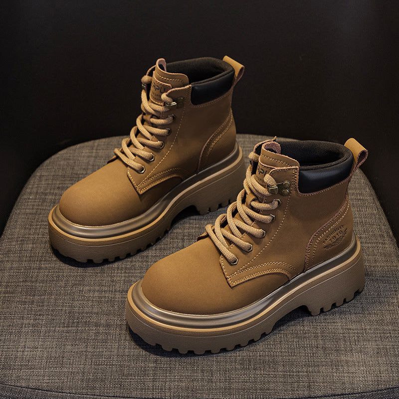 Women's Martin Retro Motorcycle Short Tube Worker British Women's Leather Boots