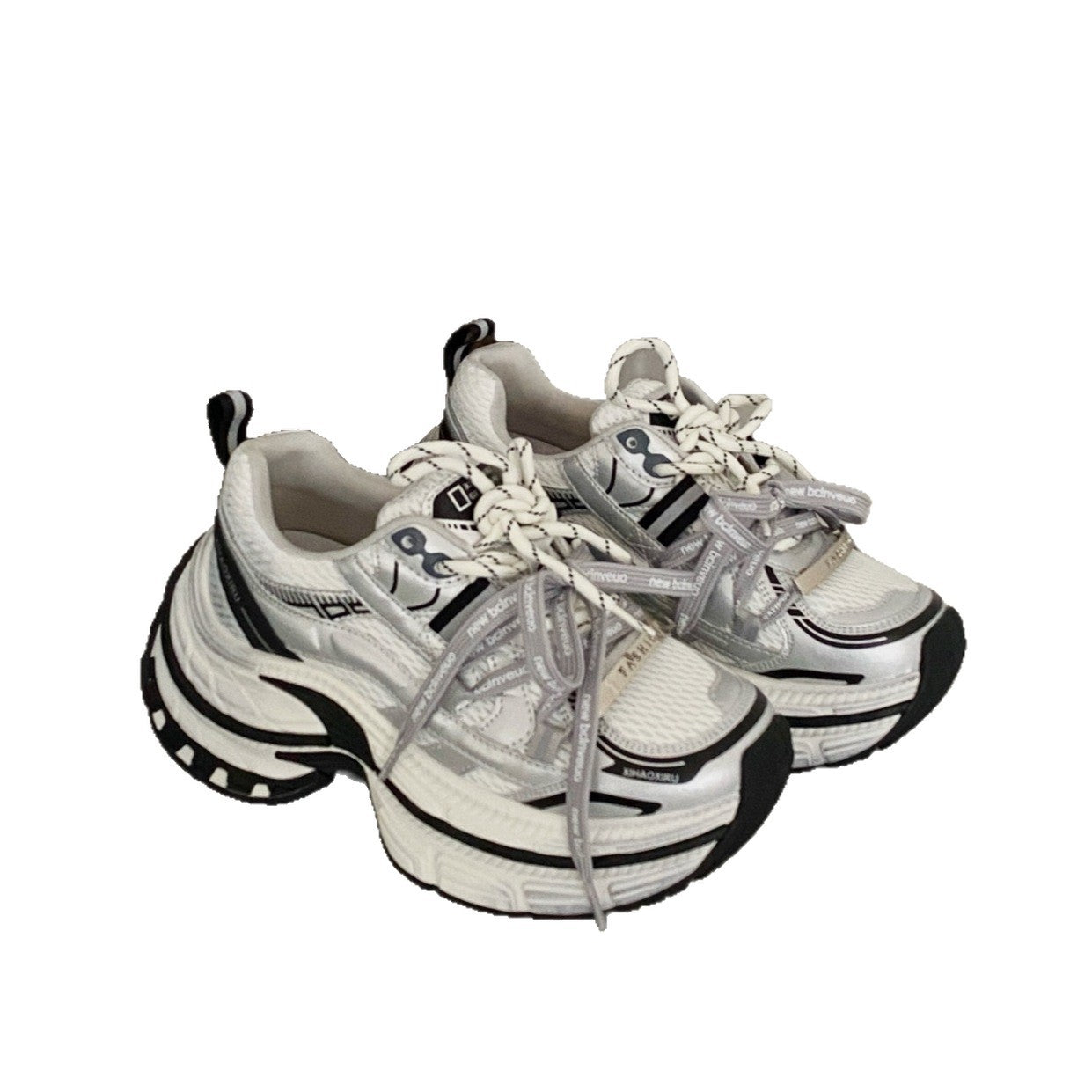 Women's Spring Fashion Platform Heightened Daddy Brushed Retro Sneakers