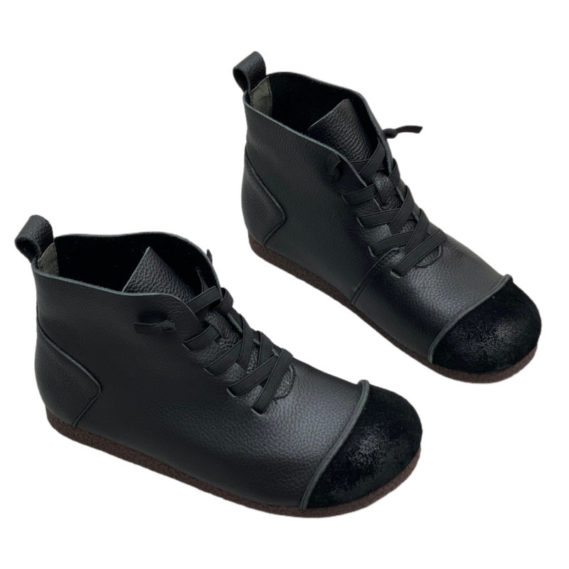 Retro Style Soft Bottom With Veet Lining Warm Boots