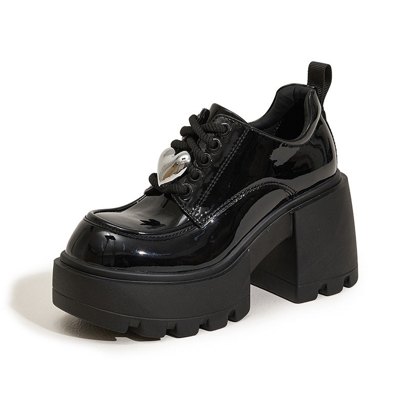 Women's Chunky Height Increasing Insole British Style Women's Shoes