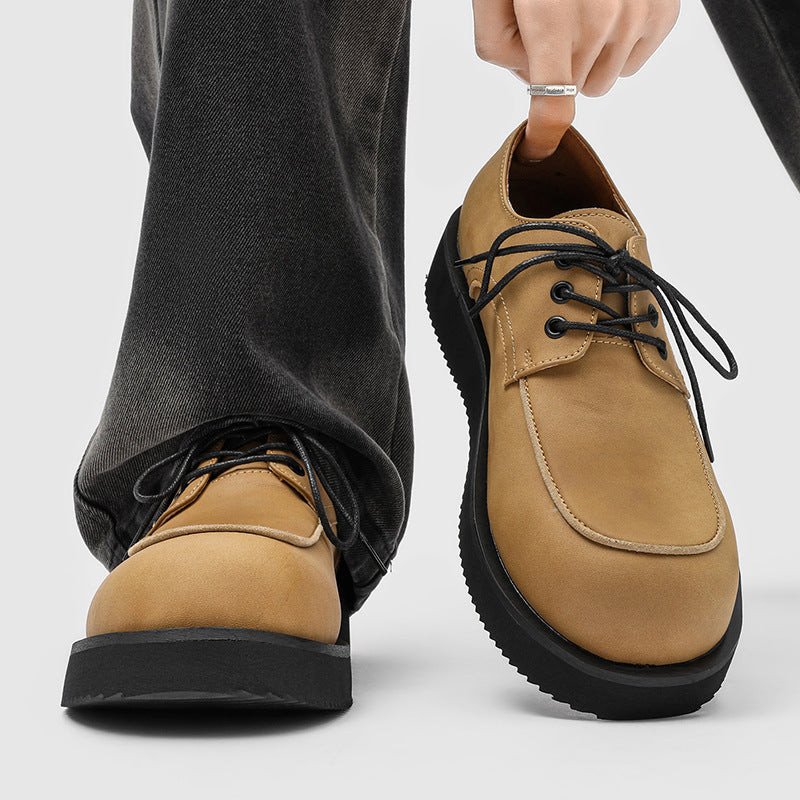 Men's Commuter Height Increased Lovers British Style Men's Business Leather Shoes