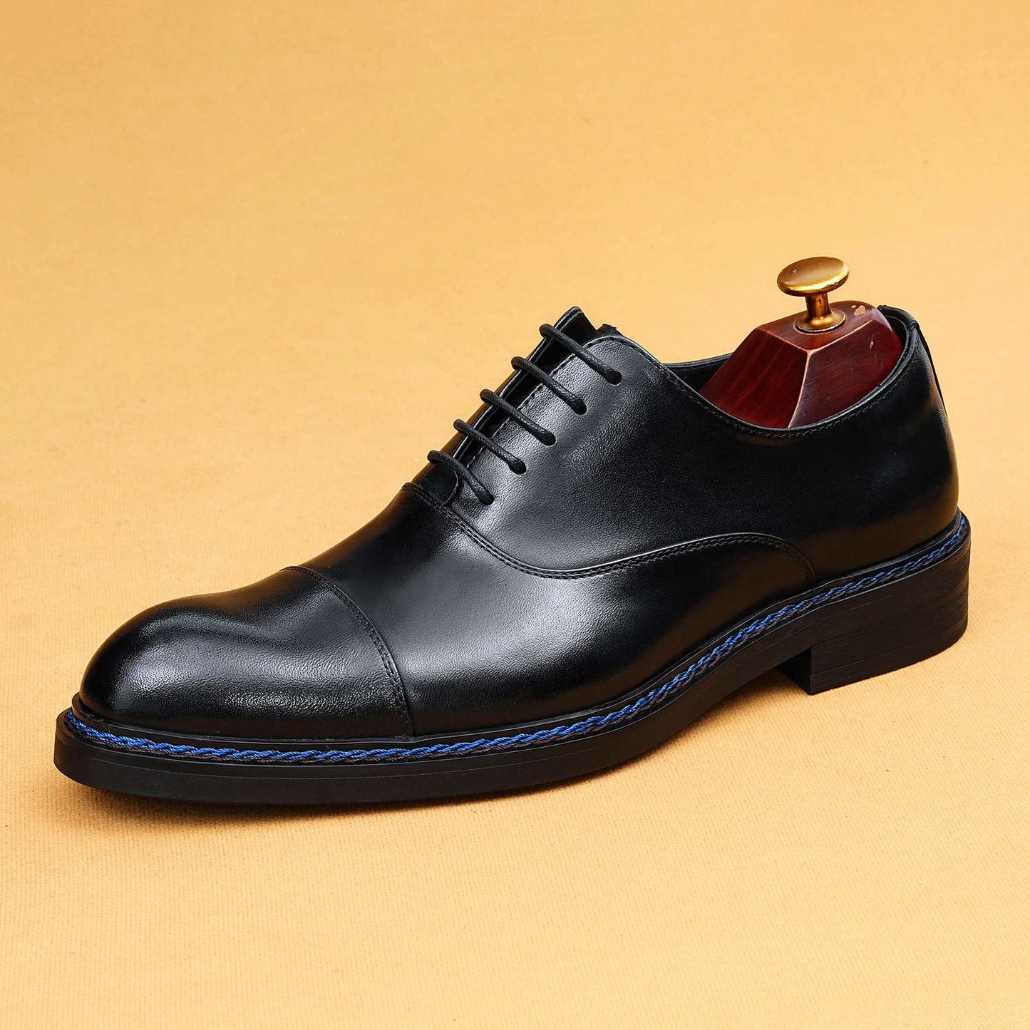 Men's Pointed Formal Wear Norwegian Sewing Oxford Leather Shoes