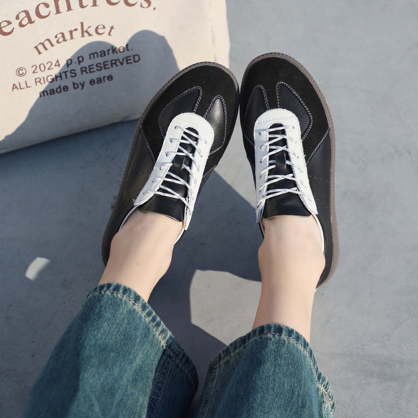 Flocking Calfskin Genuine Inside Outside Niche Sneakers