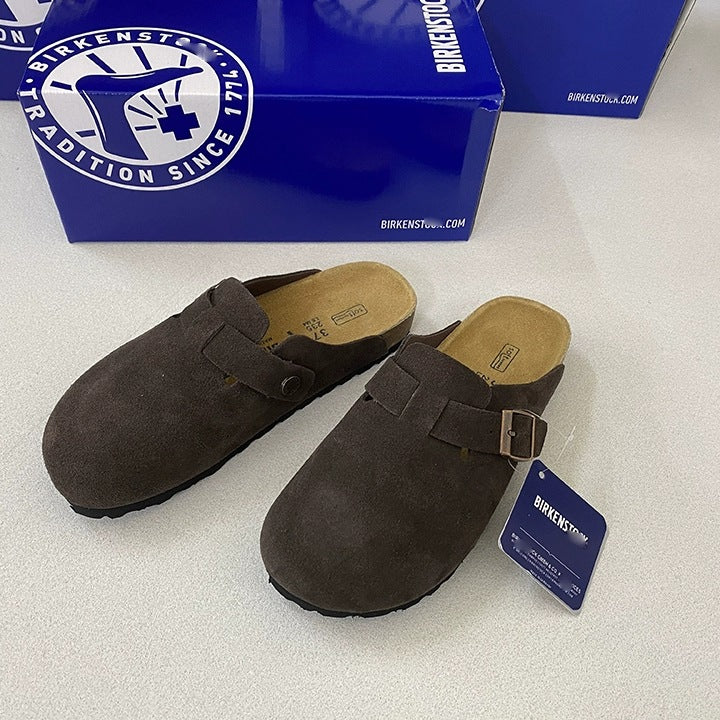 Women's & Men's Cowhide Fishing Genuine Cork Sole Toe Cap Platform Sandals