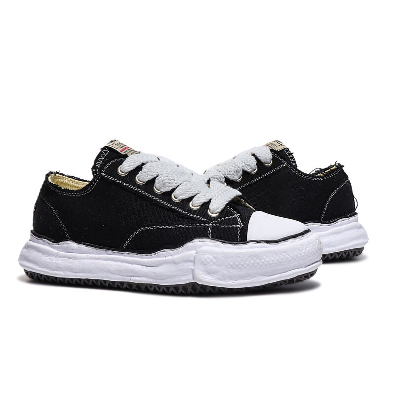 Women's & Men's Dissoed Lovers Retro Trendy Height Increasing Thick Bottom Heightened Large Canvas Shoes
