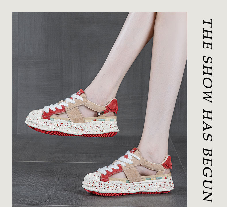 Women's Dissoed Spring Niche Design Sense Thick Sole Increased Women's Board Shoes