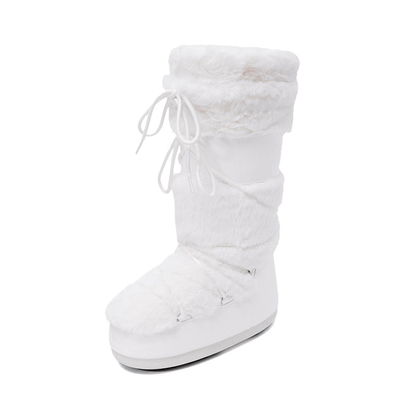 Women's Moon Winter Warm Height Increasing Insole Cotton Sleeve Waterproof Women's Snow Boots