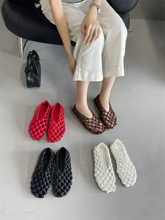 Women's Summer Low-cut Pumps Weaving Hollow Excluding Women's Shoes