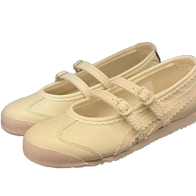 Women's Sheepskin Version Style With Flat Bottom Ballet Low-cut Mary Women's Fashion Shoes