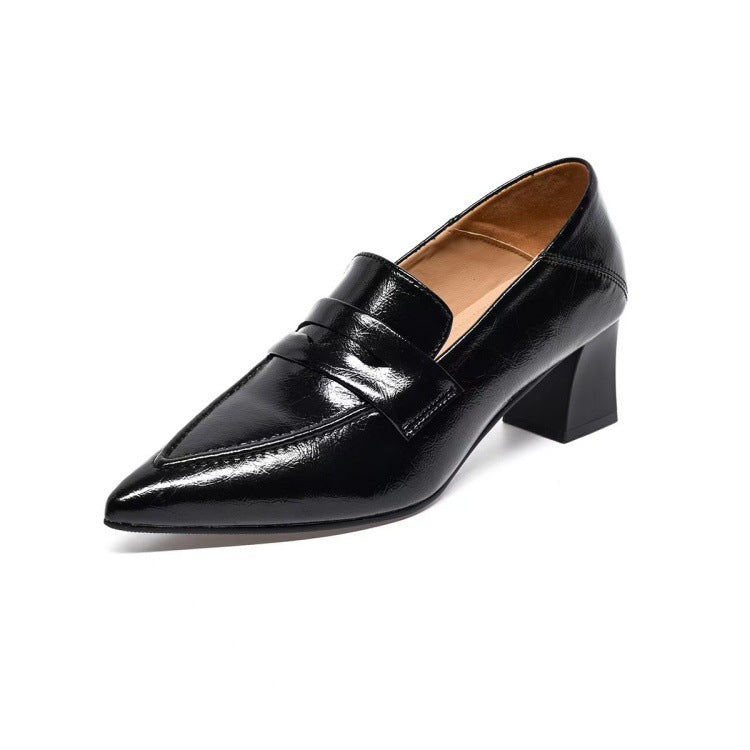 Women's French Style Vintage Trendy Pointed Toe Korean Square Women's Fashion Shoes