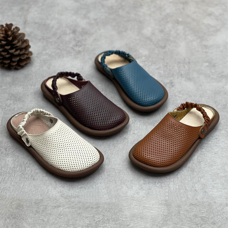 Women's Soled Flats Closed Toe Hollow Out Flat Slippers