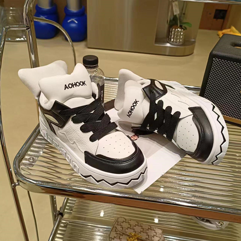 Women's Little Devil Tail Puff White Comfortable Board Sneakers