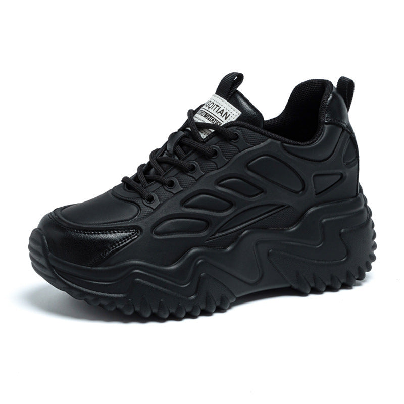 Women's Thick Bottom Wedge Platform Hidden Sports Mesh Men's Shoes