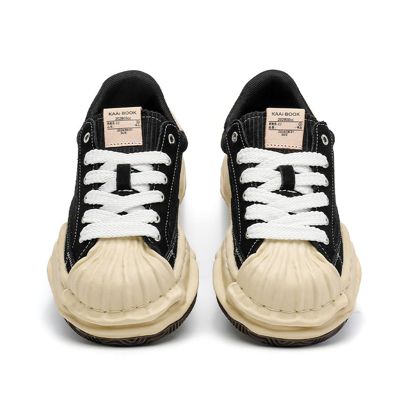 Women's & Men's Niche Retro Design Corduroy Shell Toe Men's Board Shoes