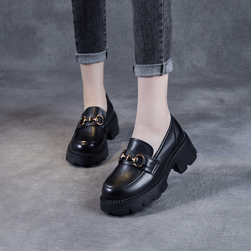 Women's Authentic Platform Buckle Chunky Raise The Loafers
