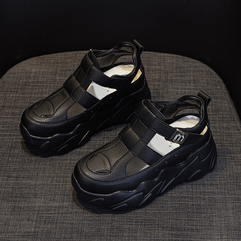 Live Broadcast Online Double Hollow Dad Sandals