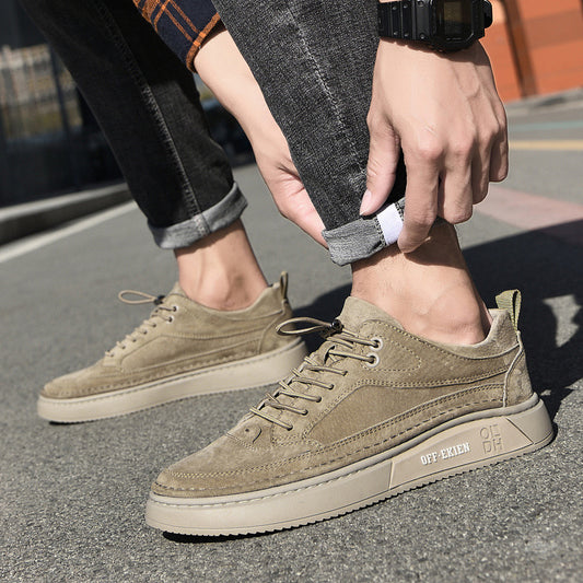 Men's Board Spring Flat Retro Green Plus Size Trendy Casual Shoes