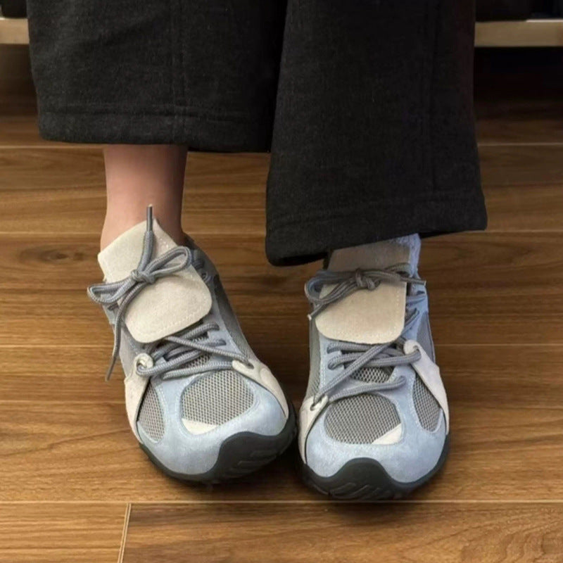Women's Cowhide Version Korean Style Niche Blue Men's Shoes