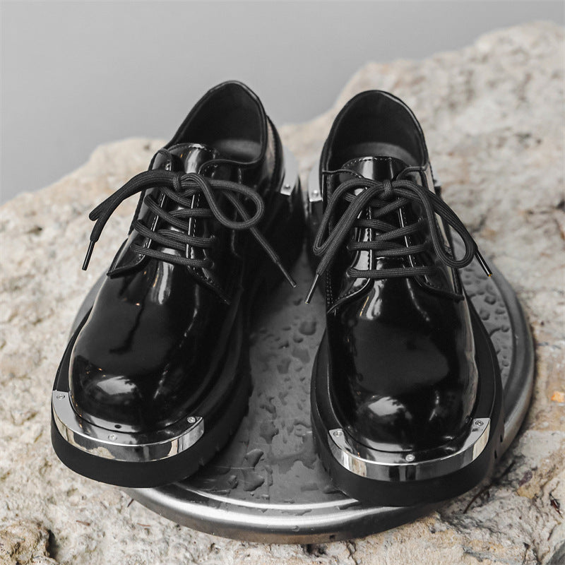 Men's Height Increasing British Style Martin Low Leather Shoes