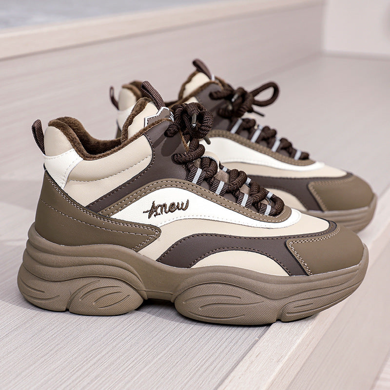 Women's Dad Fleece-lined Thermal Platform Elevator Wild Women's Shoes