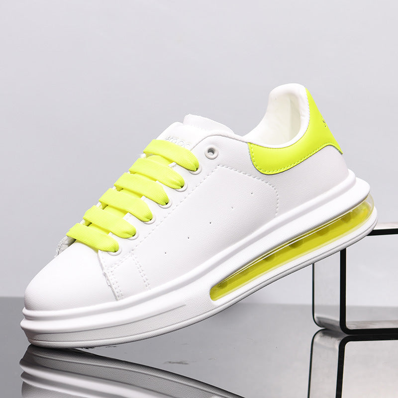 Men's White Height Increasing Genuine Fashion Breathable Sneakers