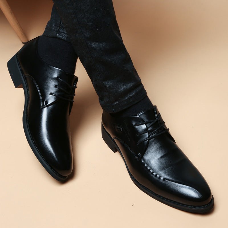 Men's Height Increasing Insole Genuine Breathable British Trendy Men's Business Leather Shoes