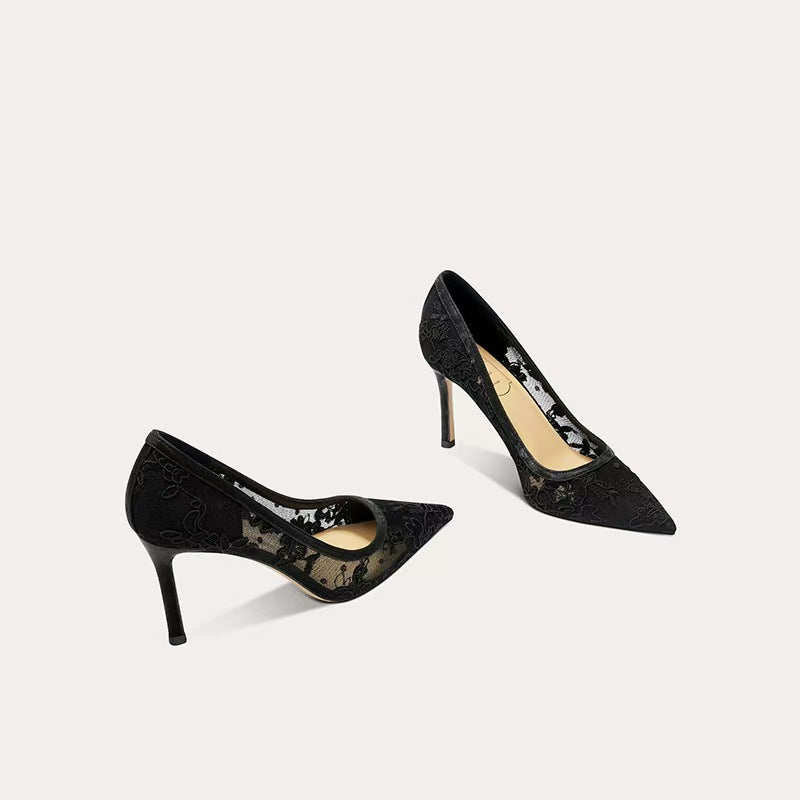 Women's Pumps Fairy Pointed Toe Nude Color Thin Heels