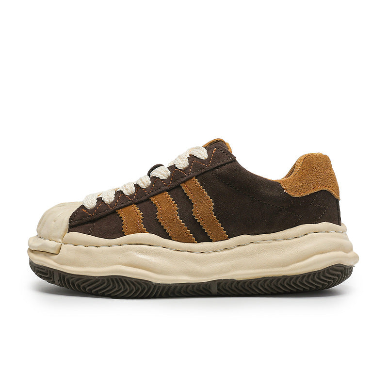 Retro Shell Toe Dissoed Niche Platform Increased Couples Men's Board Shoes