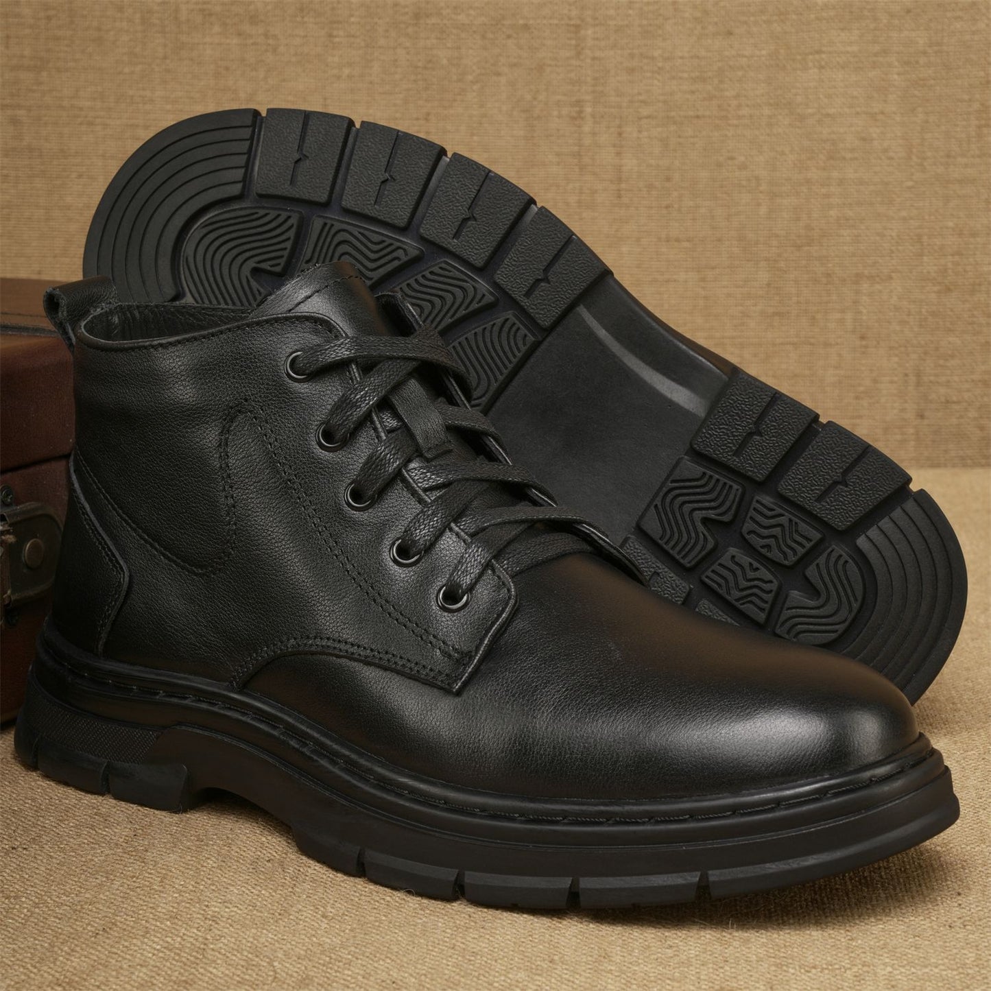 Men's Genuine Winter Warm Fur Integrated Thickened Boots