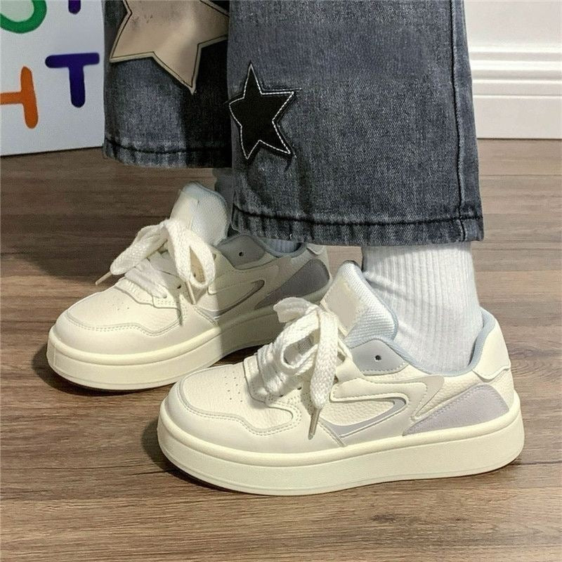 Women's Platform White Trendy Niche Sports Sneakers