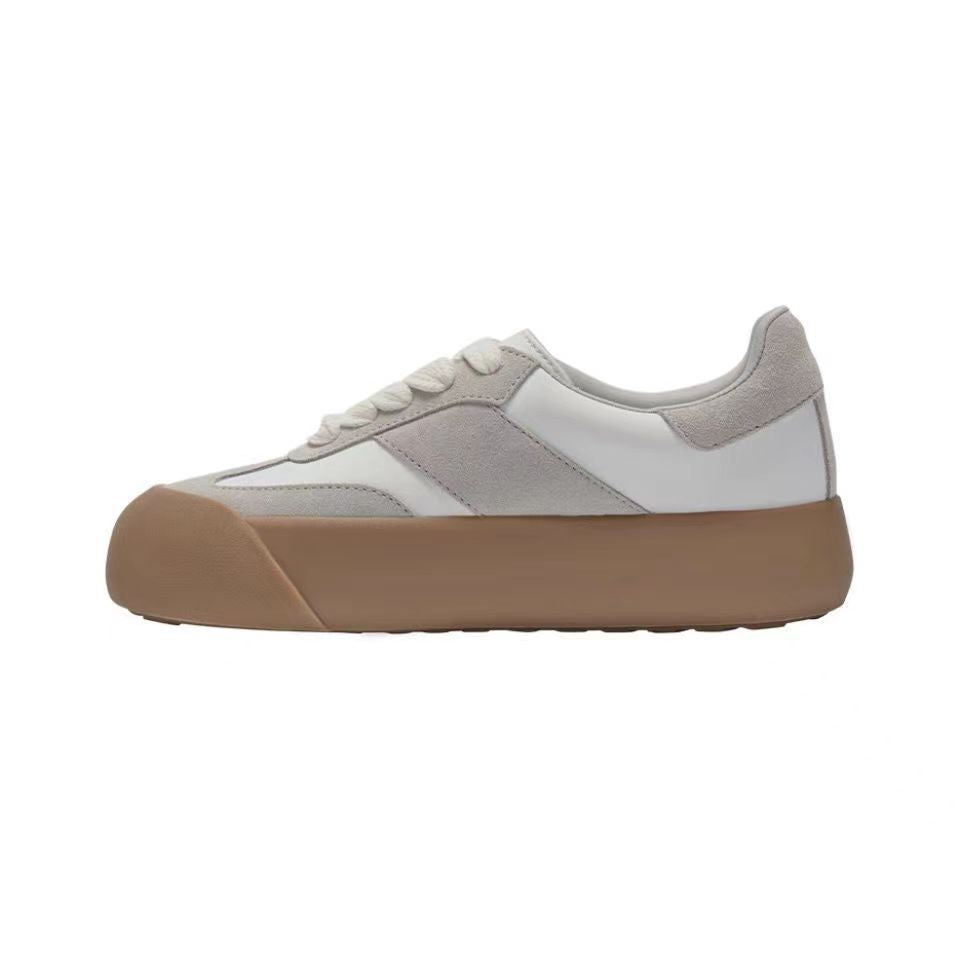 Women's Puffy Retro Platform Bread Moral Training Women's Board Shoes