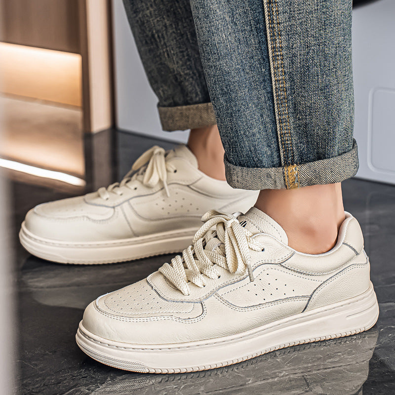 Men's Layer Cowhide High Quality Genuine Trendy Fashion Men's Board Shoes