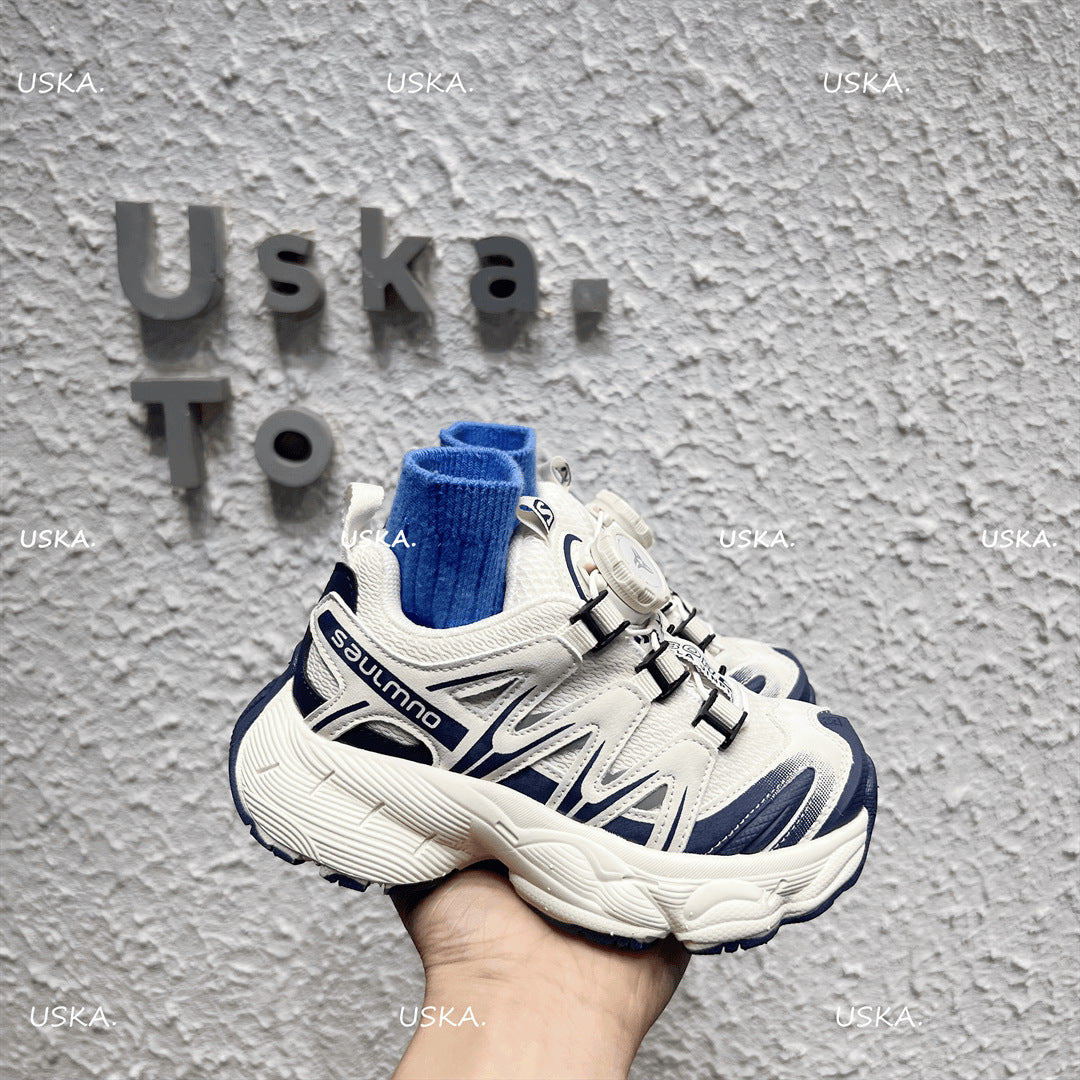 Children's Spring Breathable Fashion Trendy Rotating Buckle Lightweight Soft Bottom Sneakers