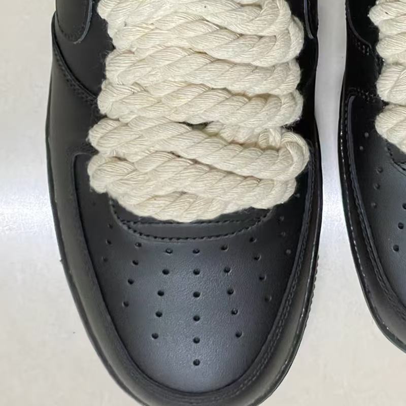 Women's & Men's Air Force Retro Manila Rope White Sneakers