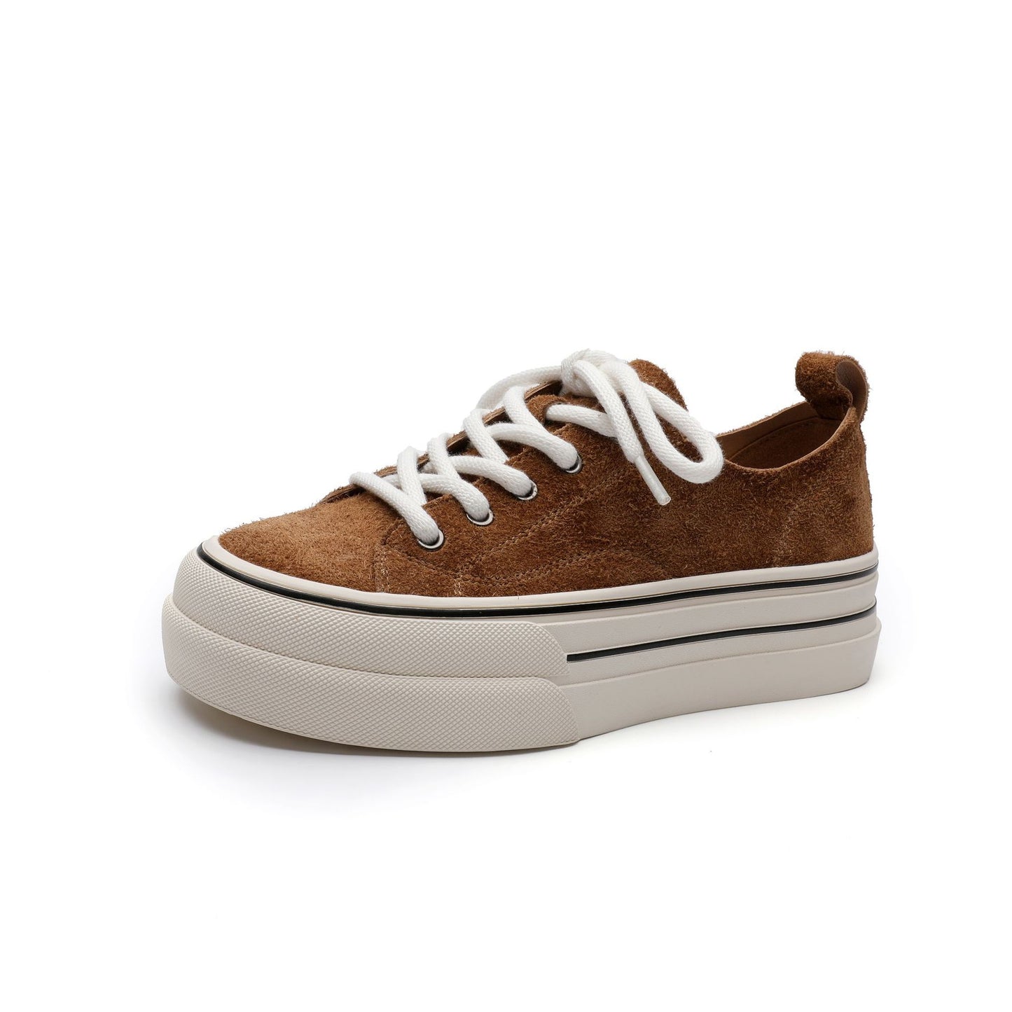 Women's Frosted Cowhide Board Summer Round Toe Retro Women's Casual Shoes