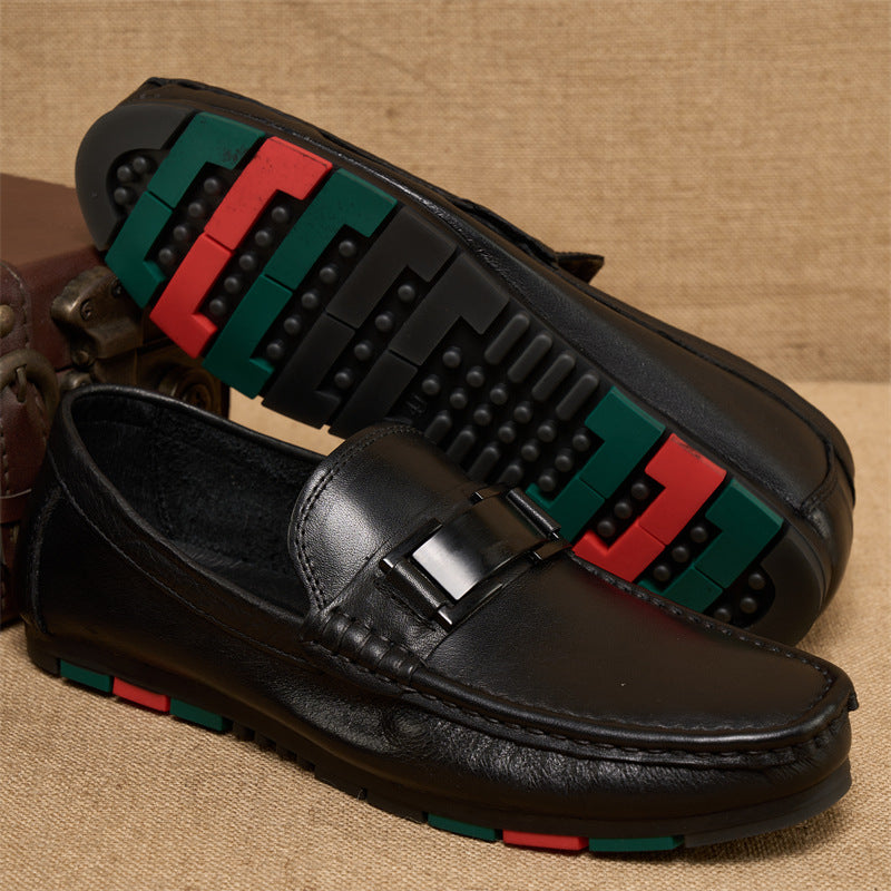 Men's British Style Attendance Pigskin Inner Rubber Sole Leather Shoes