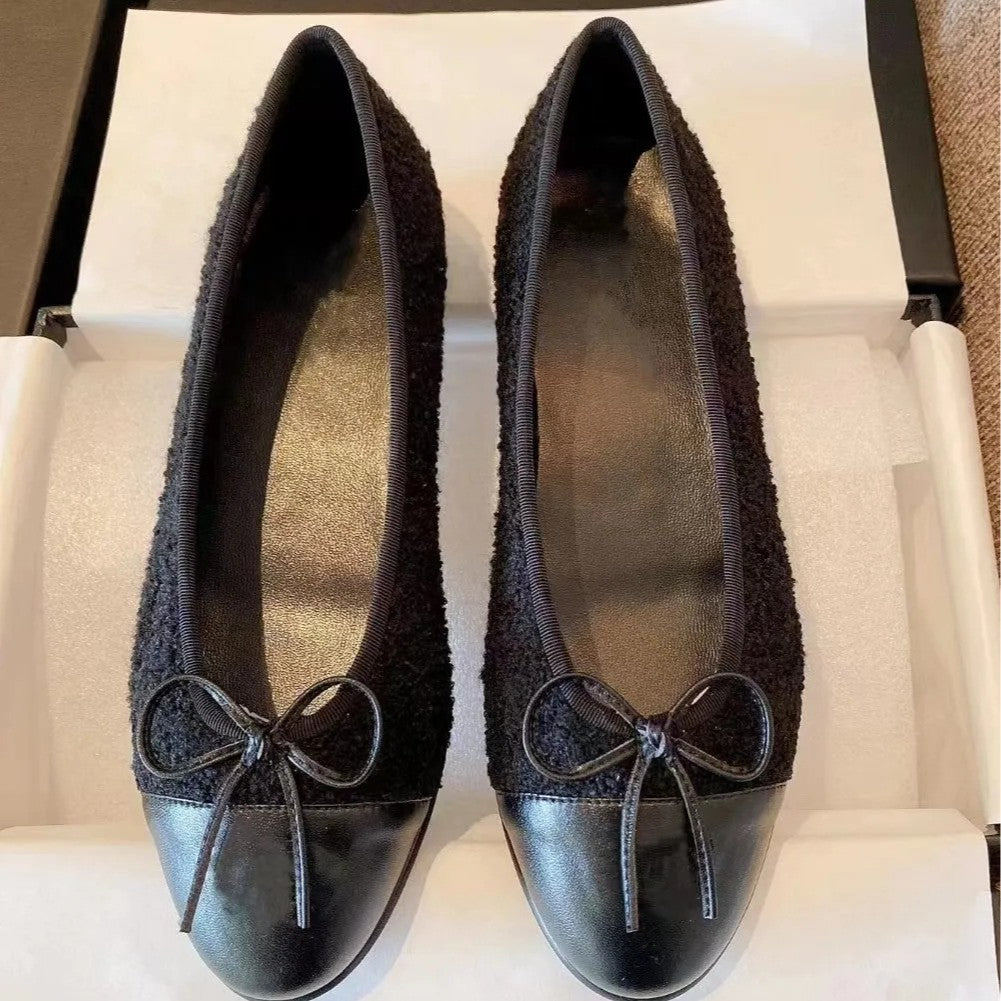 Women's Bowknot High Large Size Summer Pointed Temperament Chunky Heels
