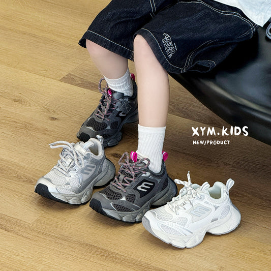 Children's Spring Fashionable Brushed Letters Lightweight Breathable Boys Children's Sports Shoes