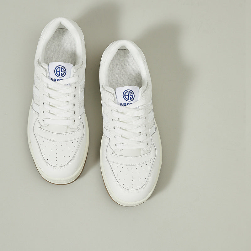 Women's White Lightweight Soft Platform Sports Versatile Hight Increasing Women's Casual Shoes