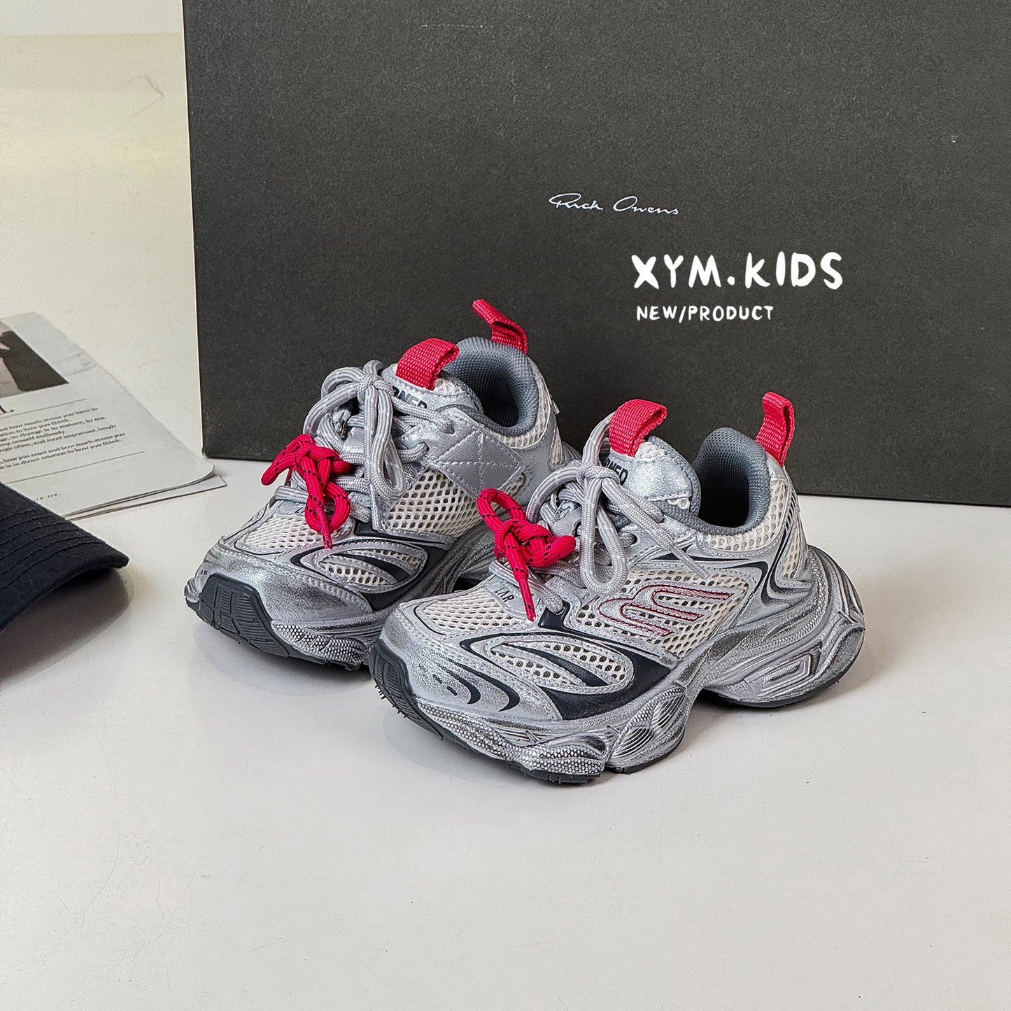 Children's Summer Trendy Brushed Double Single Mesh Thick Children's Sports Shoes