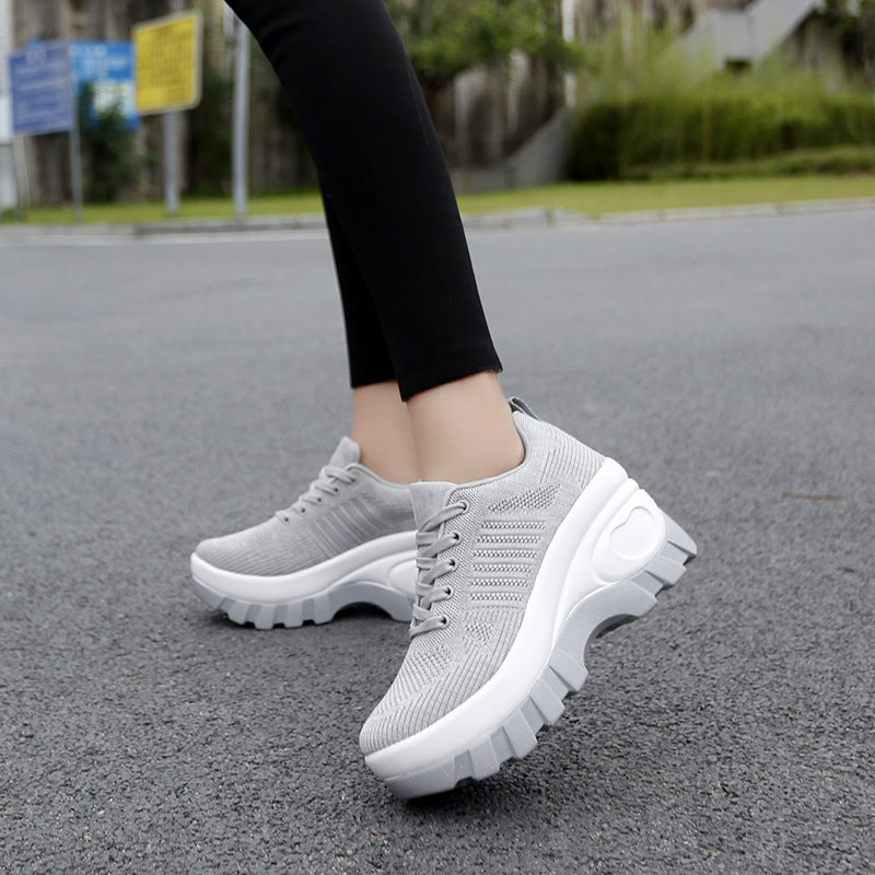 Women's Breathable Thick Bottom Increased Comfortable Fashion Casual Shoes