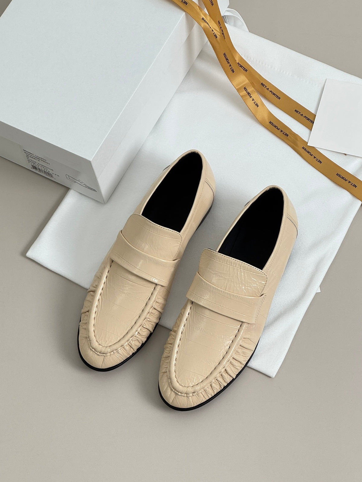 Women's Eel Skin Vintage Style Flat Pumps Loafers