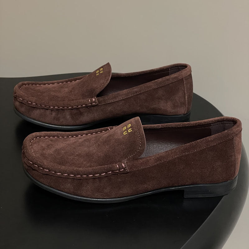 Women's Old Money Style Retro Suede Slip-on Lofter Kangaroo Flat Boots