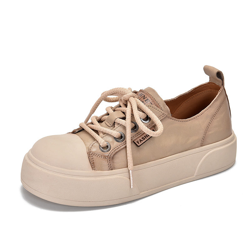 Women's Hand Grip Pattern Full Grain Cow Casual Shoes