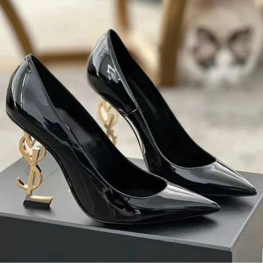 Women's Solid Color Fashion High Letter Pointed Women's Shoes