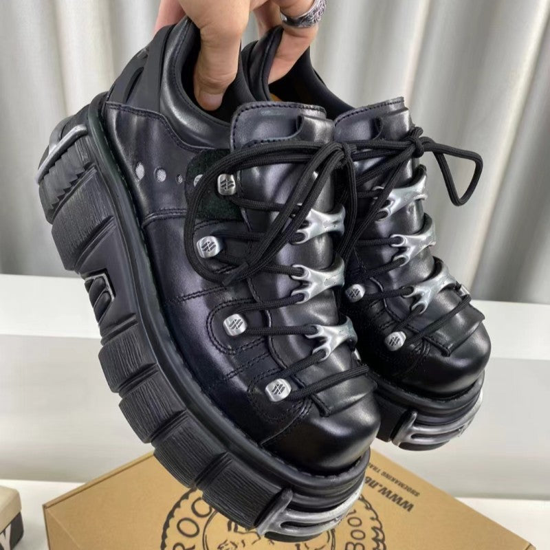 Women's & Men's Spanish Punk Rock Dark Platform Thick Bottom Men's Casual Shoes