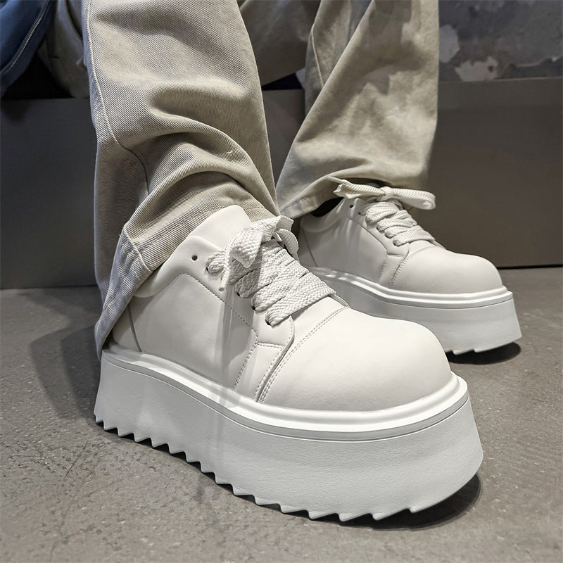 Niche Design Thick Bottom Hight Increasing Big Head Men's Board Shoes