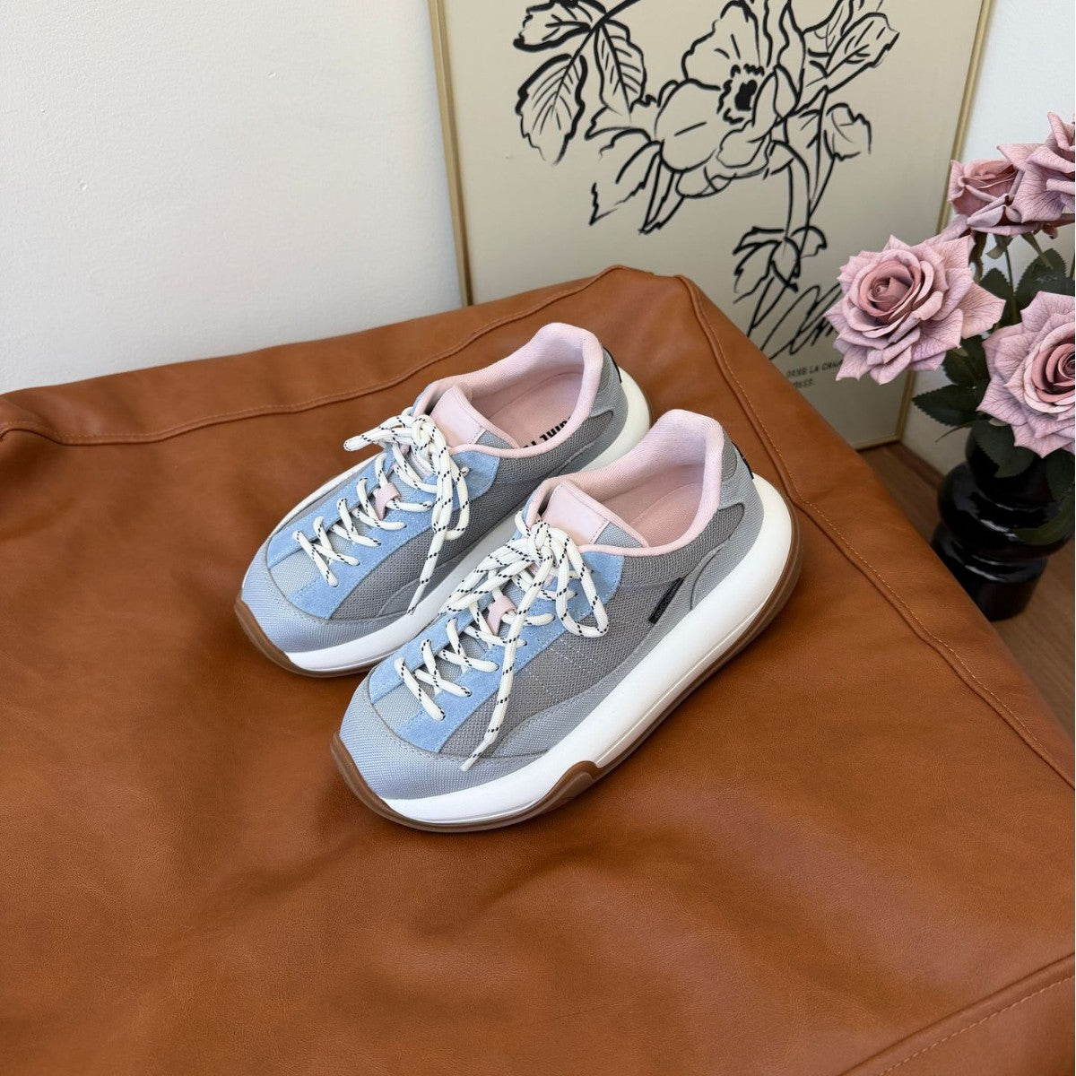 Women's Color Matching Design Sense Small Dad Spring Height Women's Casual Shoes