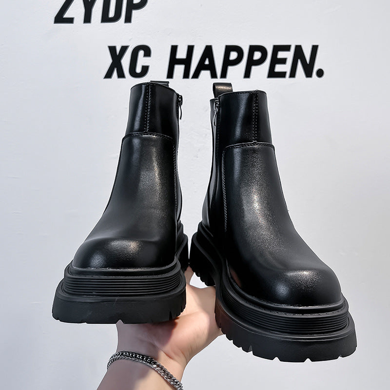 Men's Platform Ankle Thickened Motorcycle Sleeve Knight Boots