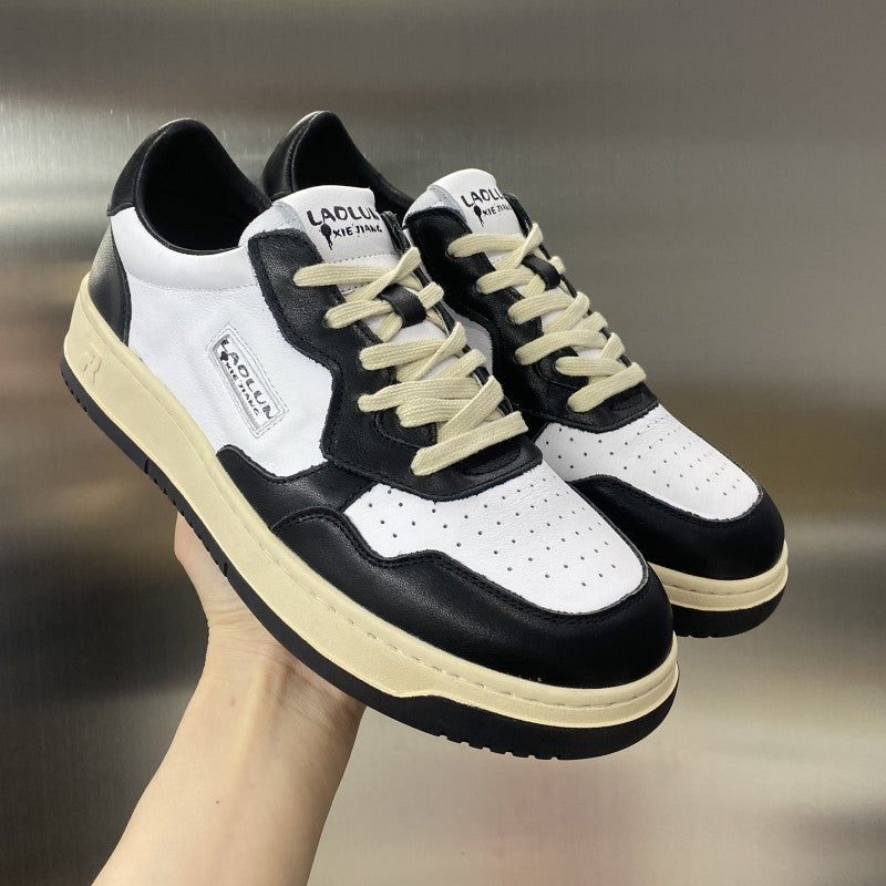 Women's & Men's Black White Couple Trendy Top Layer Sneakers